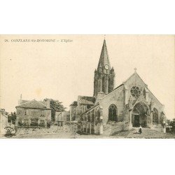carte postale ancienne 78 CONFLANS-SAINTE-HONORINE. L'Eglise animation