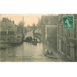 carte postale ancienne 78 CONFLANS-SAINTE-HONORINE. Inondations Route vers Andrésy 1910