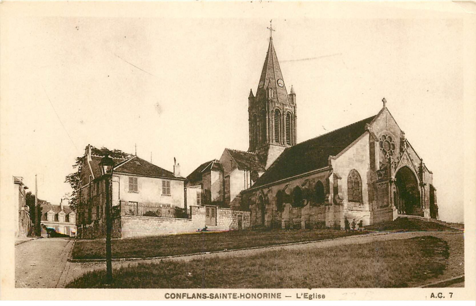 carte postale ancienne 78 CONFLANS-SAINTE-HONORINE. L'Eglise