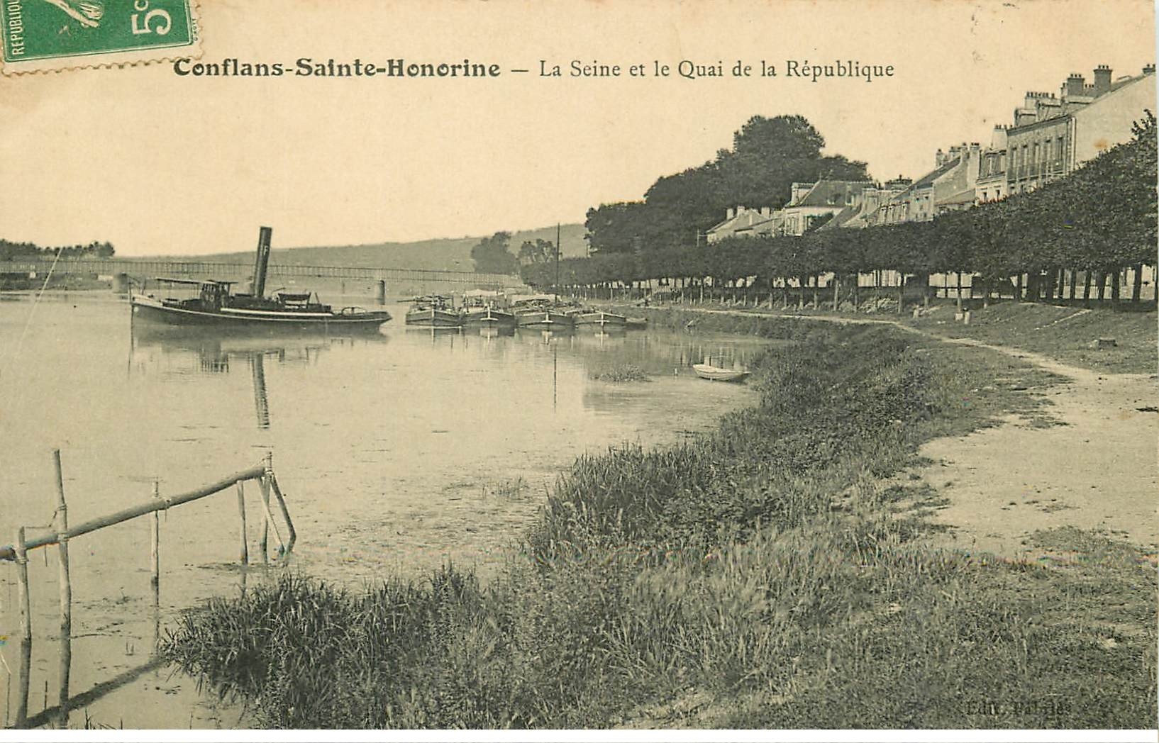 carte postale ancienne 78 CONFLANS-SAINTE-HONORINE. Quai de la République