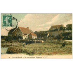 carte postale ancienne 14 COURSEULLES. Vieux Moulin et Château 1909