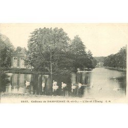 carte postale ancienne 78 DAMPIERRE. Le Château Île et Etang Cygnes