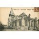 carte postale ancienne 78 HOUDAN. Eglise en restauration 1921. Fine plissure