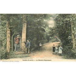 carte postale ancienne 78 JUZIERS. Chemin d'Apremont belle carte animée