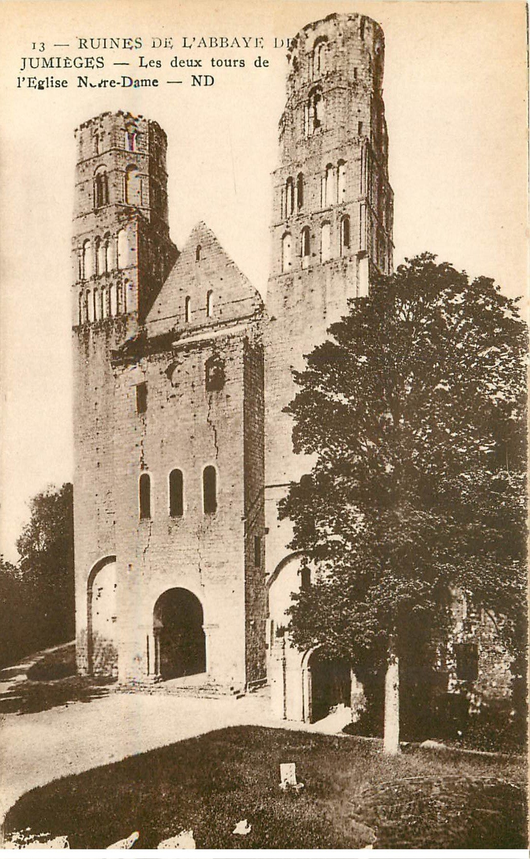 carte postale ancienne 78 JUMIEGES. Tours Eglise