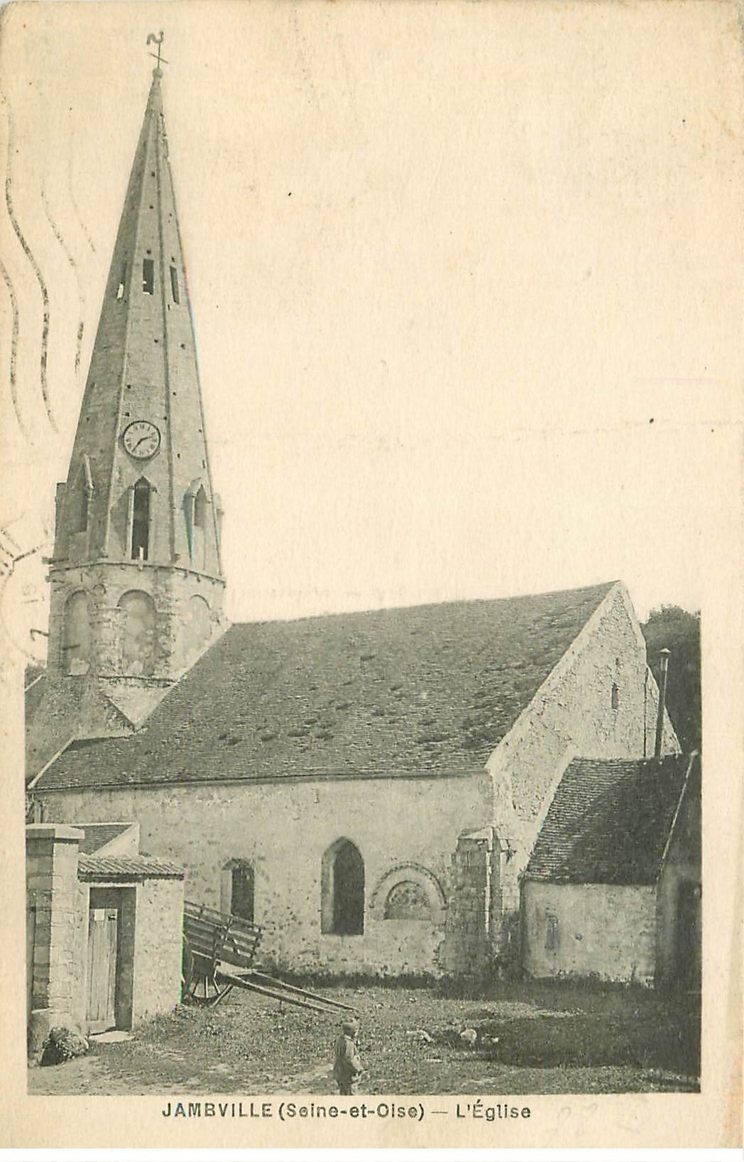 carte postale ancienne 78 JAMBVILLE. L'Eglise 1933