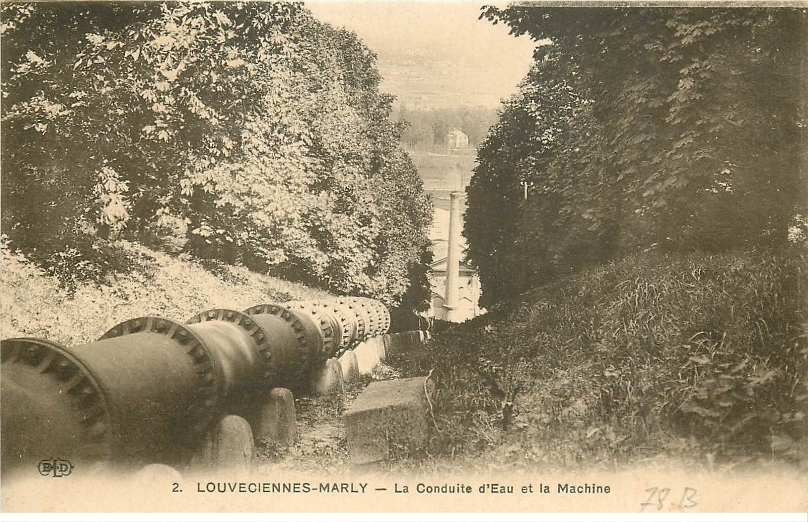 carte postale ancienne 78 LOUVECIENNES-MARLY. Conduite d'Eau et Machine