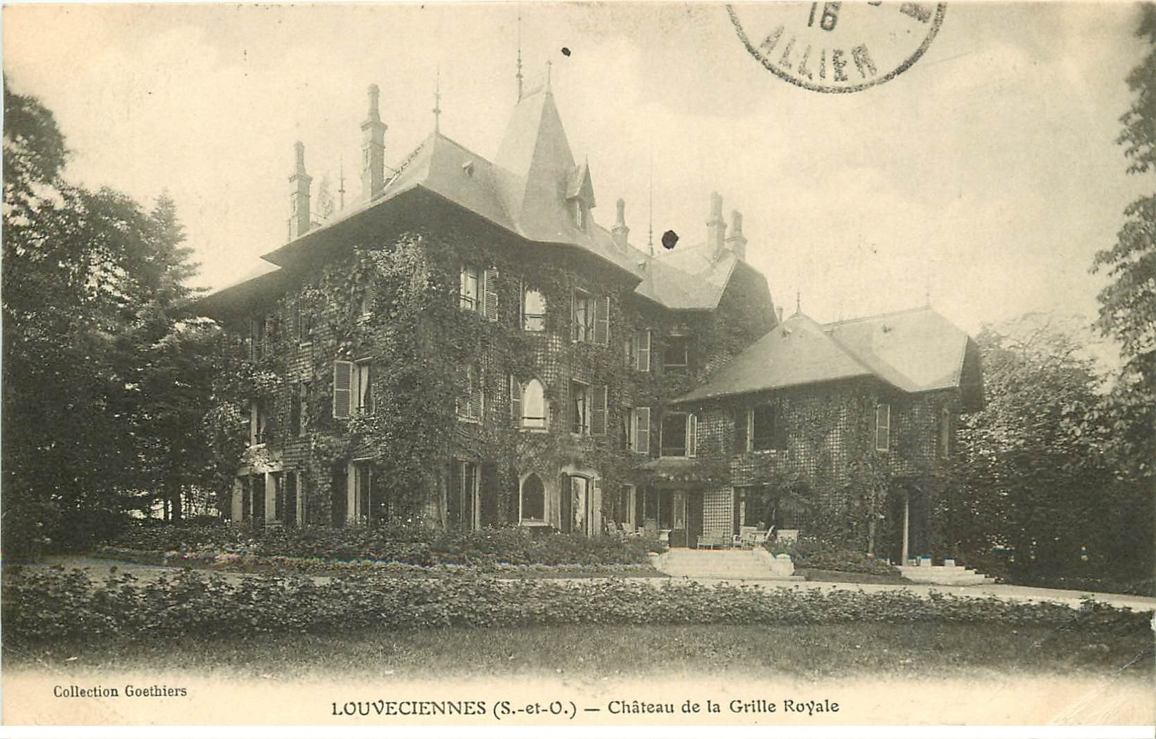 carte postale ancienne 78 LOUVECIENNES. Château Grille Royale 1916
