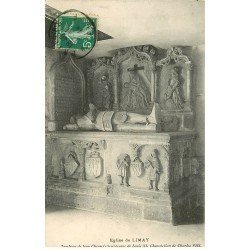 carte postale ancienne 78 LIMAY. Eglise Tombeau Jean Chenu 1914
