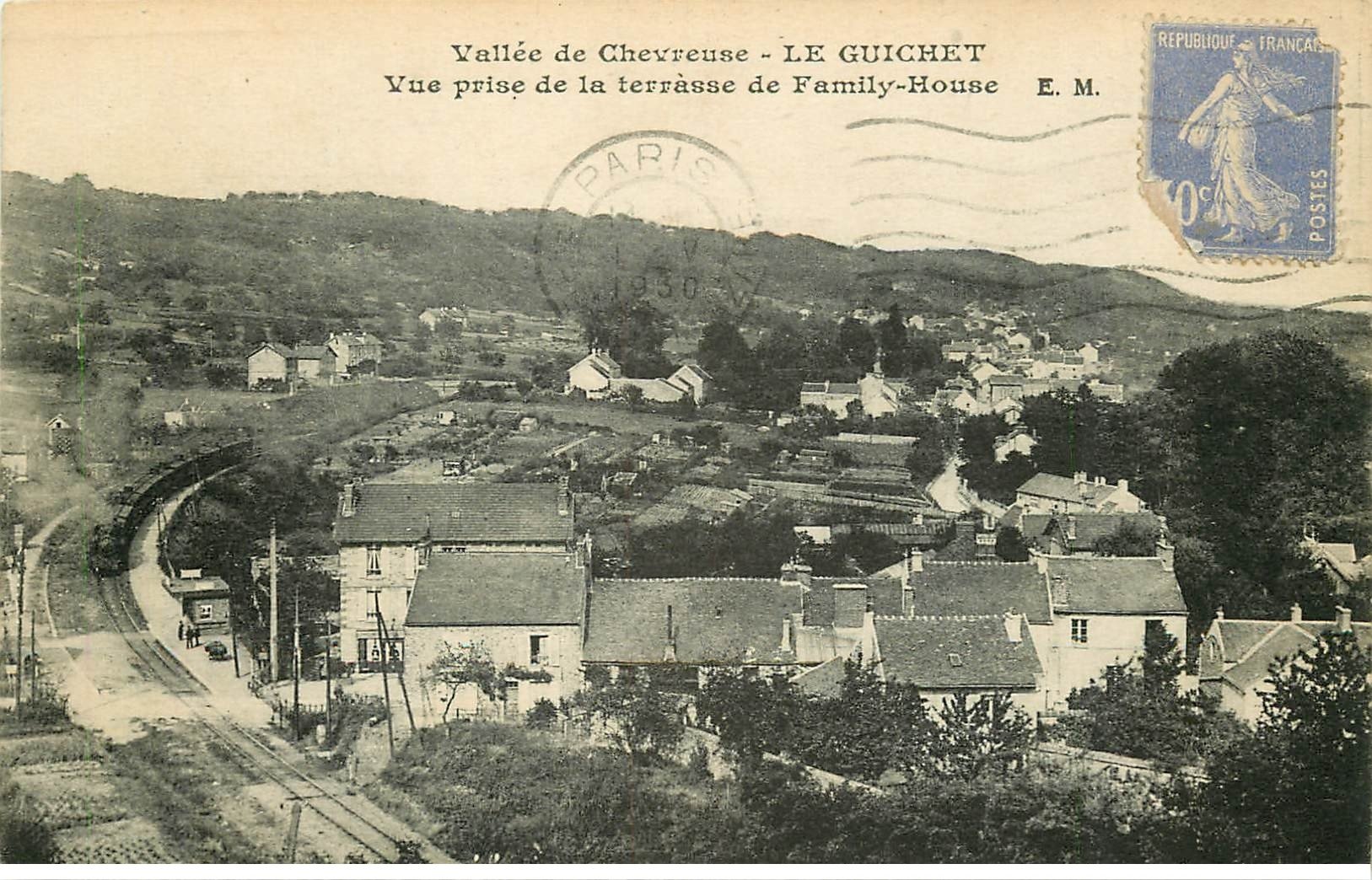 carte postale ancienne 78 LE GUICHET vu de Family-House 1930