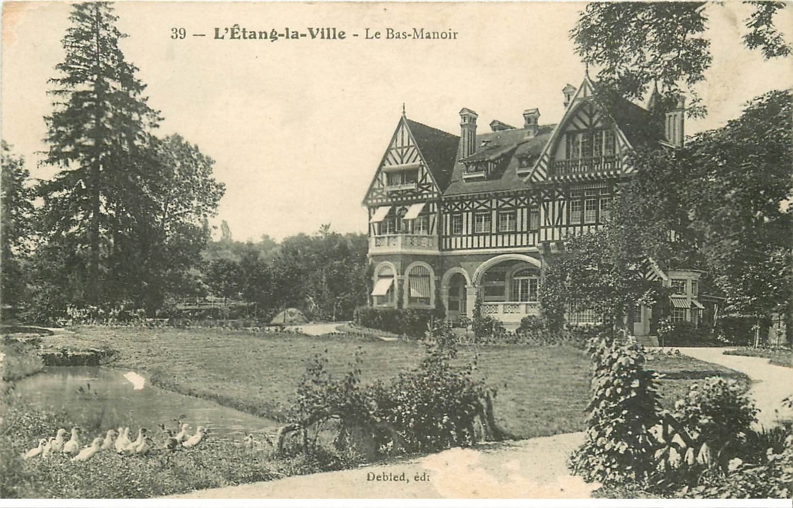 carte postale ancienne 78 L'ETANG-LA-VILLE. Le Bas-Manoir 1919