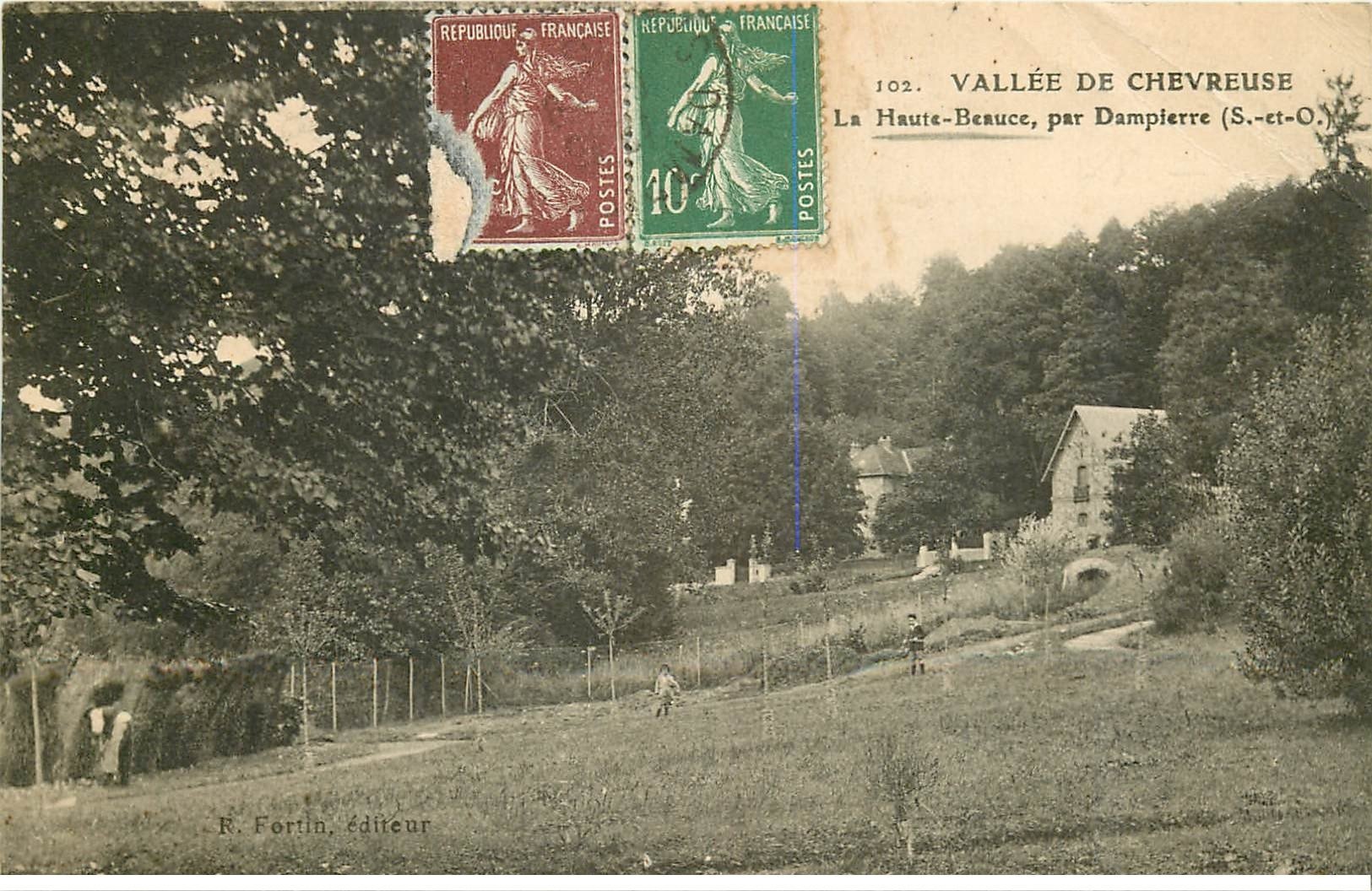 carte postale ancienne 78 LA HAUTE-BEAUCE. Animation dans les Champs 1925