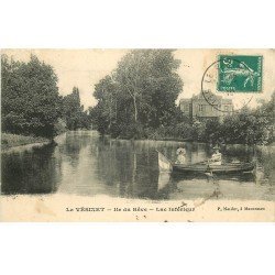 carte postale ancienne 78 LE VESINET. Lac Île du Rêve 1910 Canotier