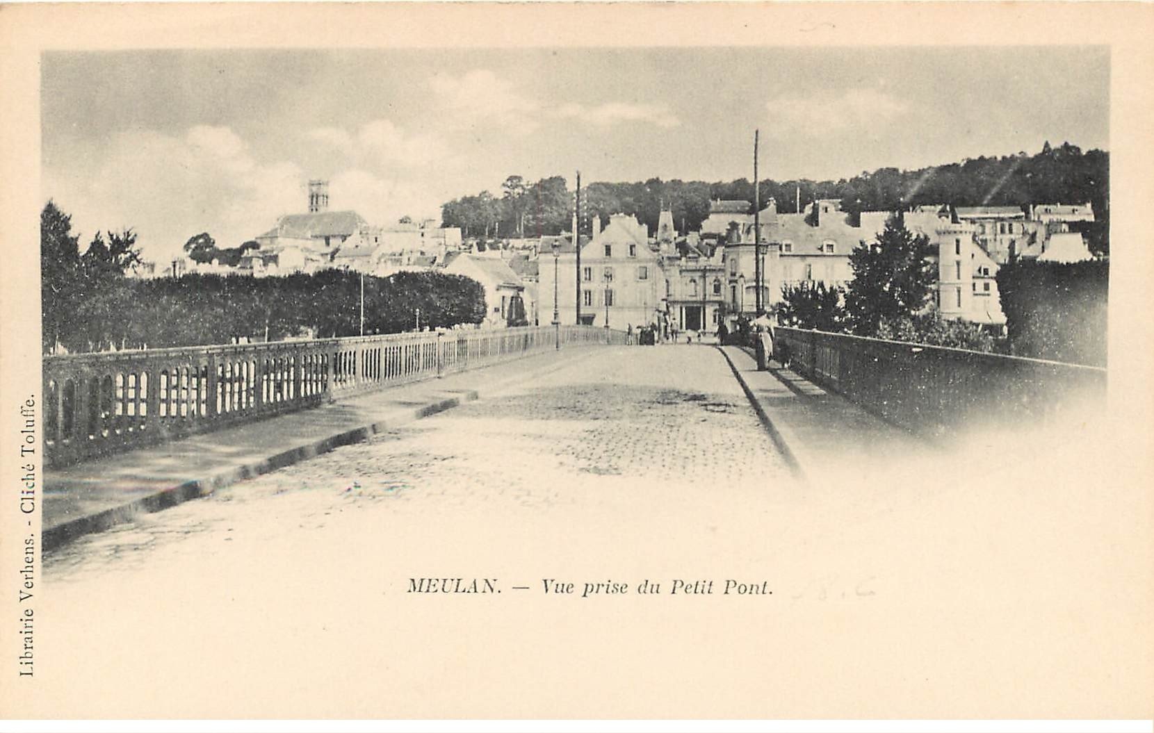 carte postale ancienne 78 MEULAN. Vers 1900 le Petit Pont
