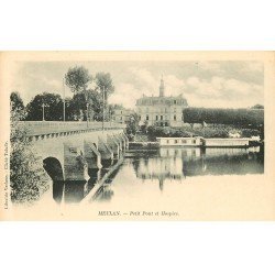 carte postale ancienne 78 MEULAN. Vers 1900 le Petit Pont et Hospice