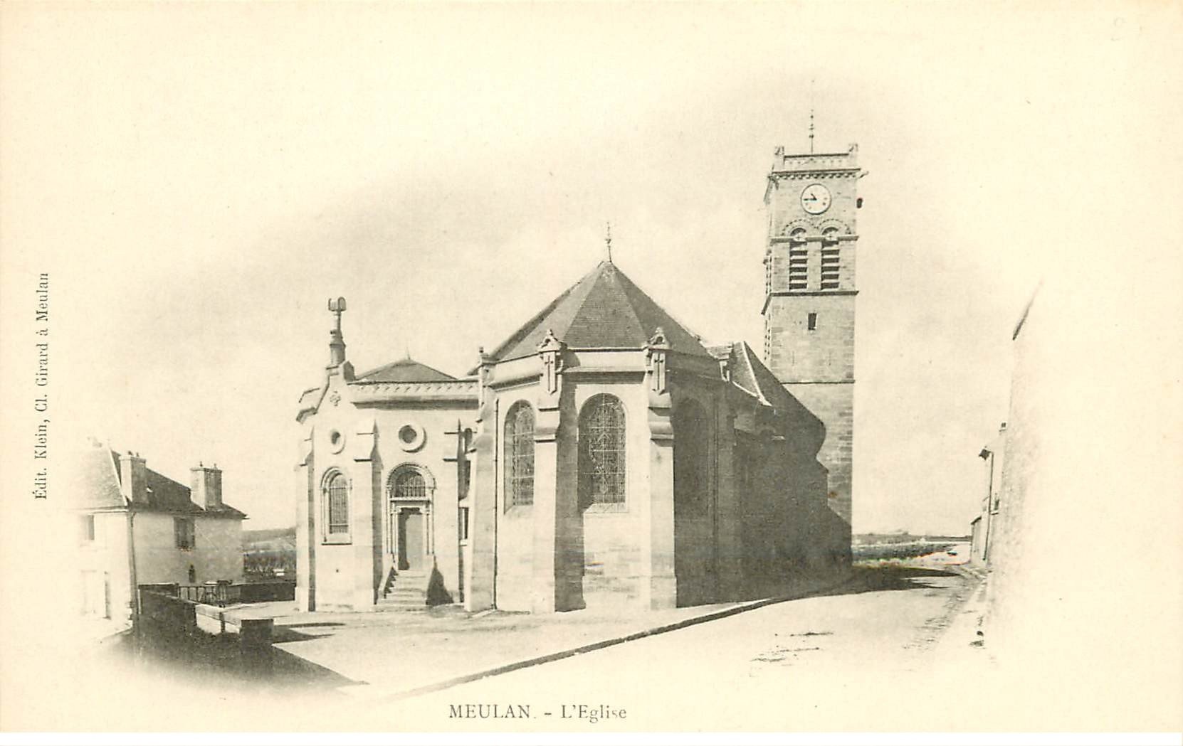 carte postale ancienne 78 MEULAN. Vers 1900 l'Eglise