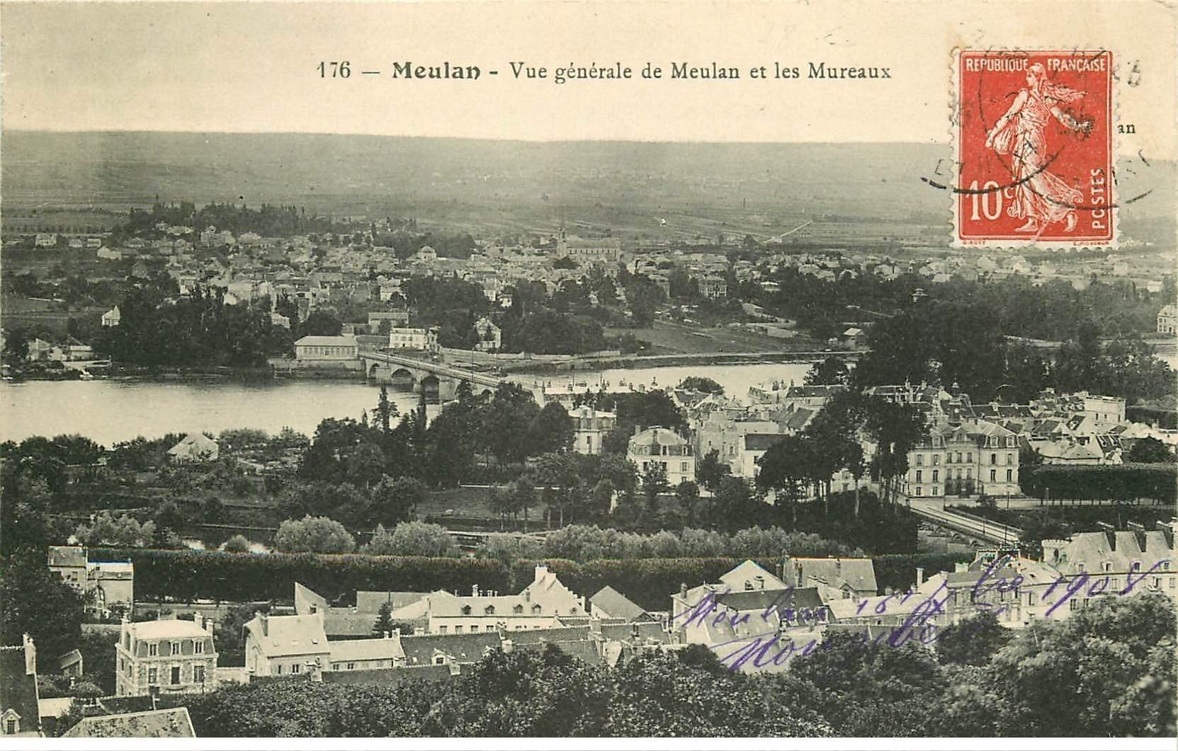 carte postale ancienne 78 MEULAN. Et les Mureaux 1908