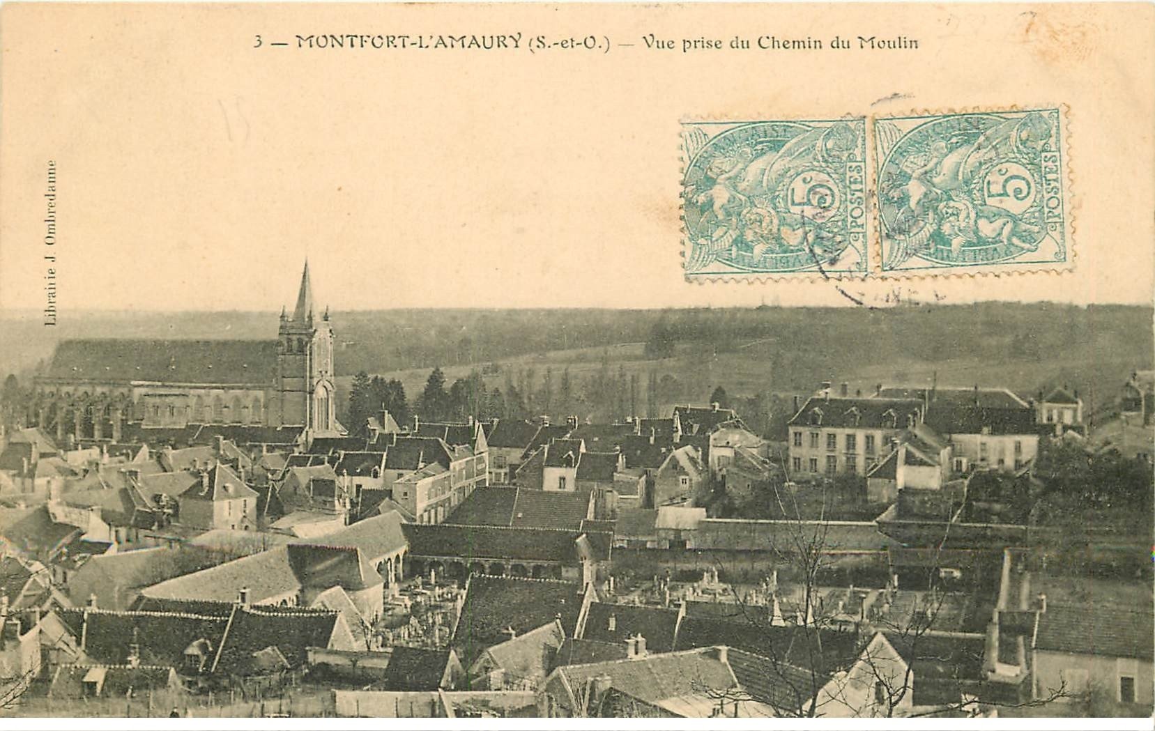 carte postale ancienne 78 MONTFORT-L'AMAURY. Chemin du Moulin