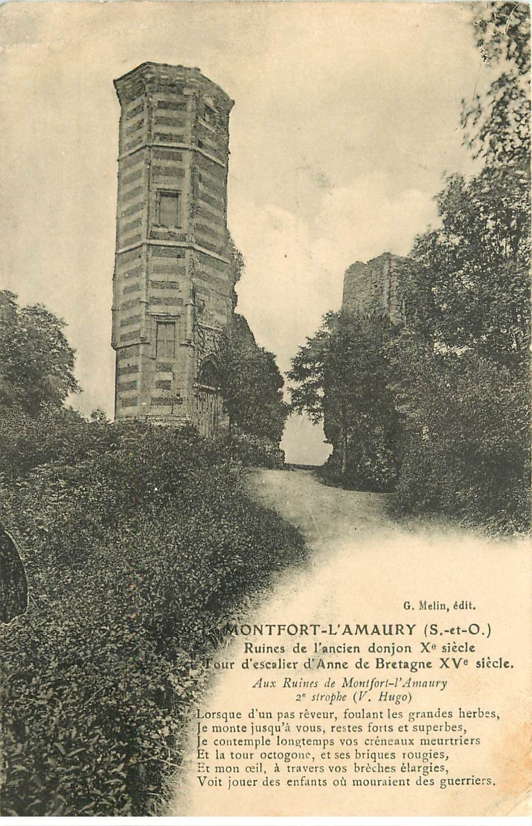 carte postale ancienne 78 MONTFORT-L'AMAURY. Donjon Tour Escalier