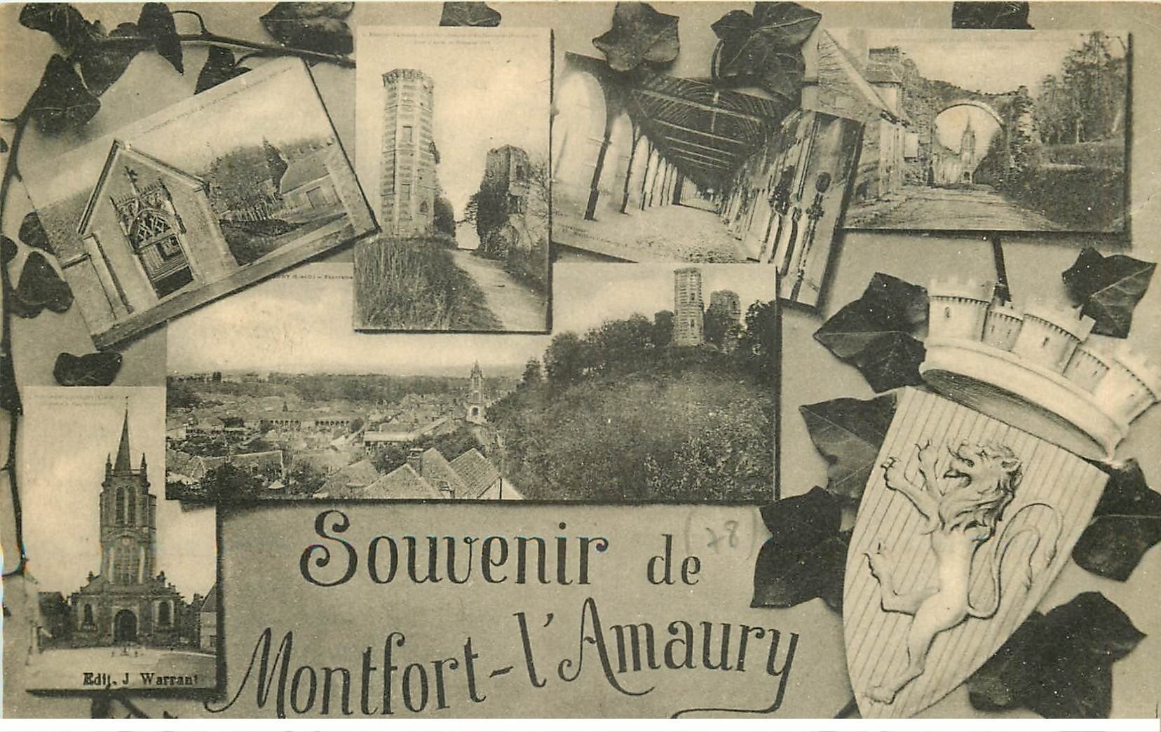 carte postale ancienne 78 MONTFORT-L'AMAURY. Souvenir multivues 1922
