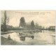 carte postale ancienne 14 CRIQUEBOEUF. L'Eglise 1905 et personnage assis