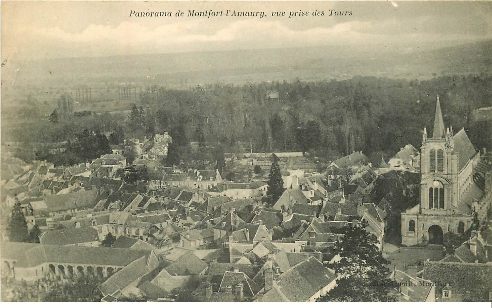 carte postale ancienne 78 MONTFORT-L'AMAURY. Vue des Tours