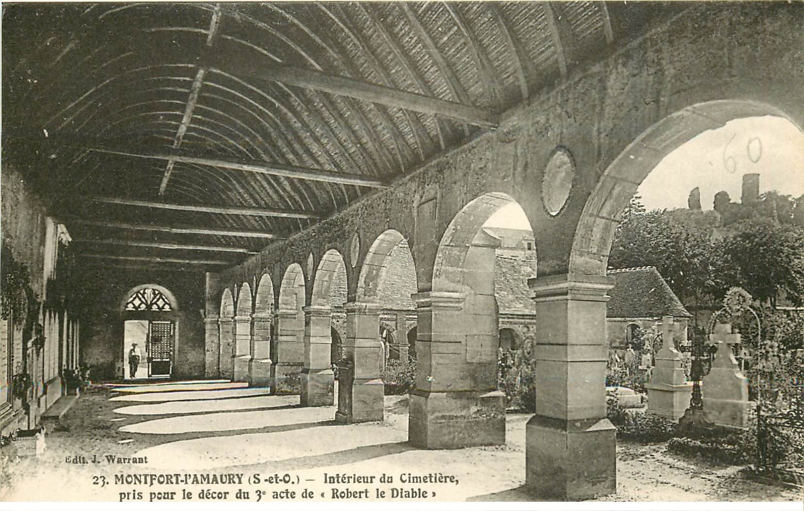 carte postale ancienne 78 MONTFORT-L'AMAURY. Intérieur Cimetière