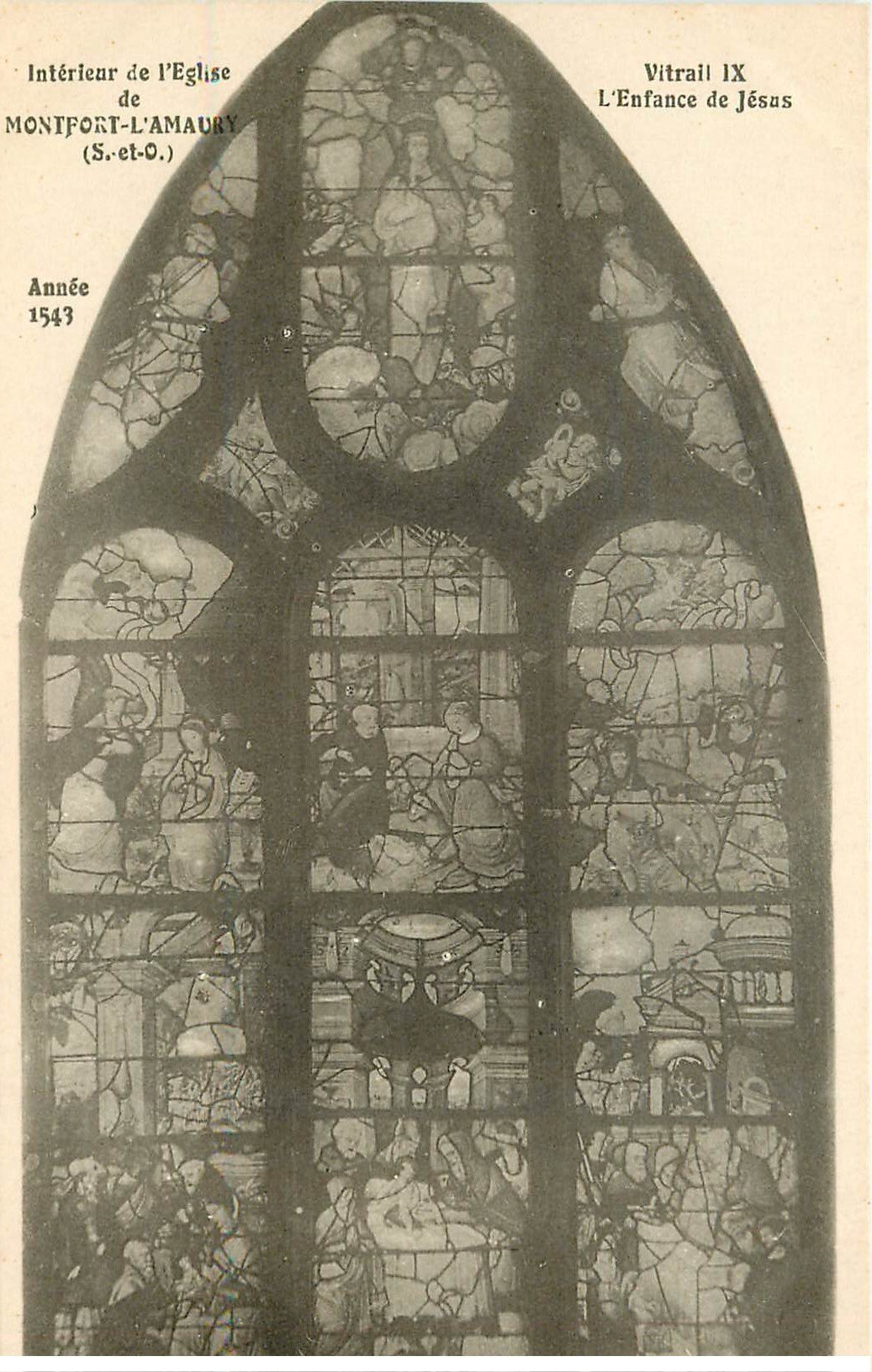 carte postale ancienne 78 MONTFORT-L'AMAURY. Vitrail Enfance de Jésus