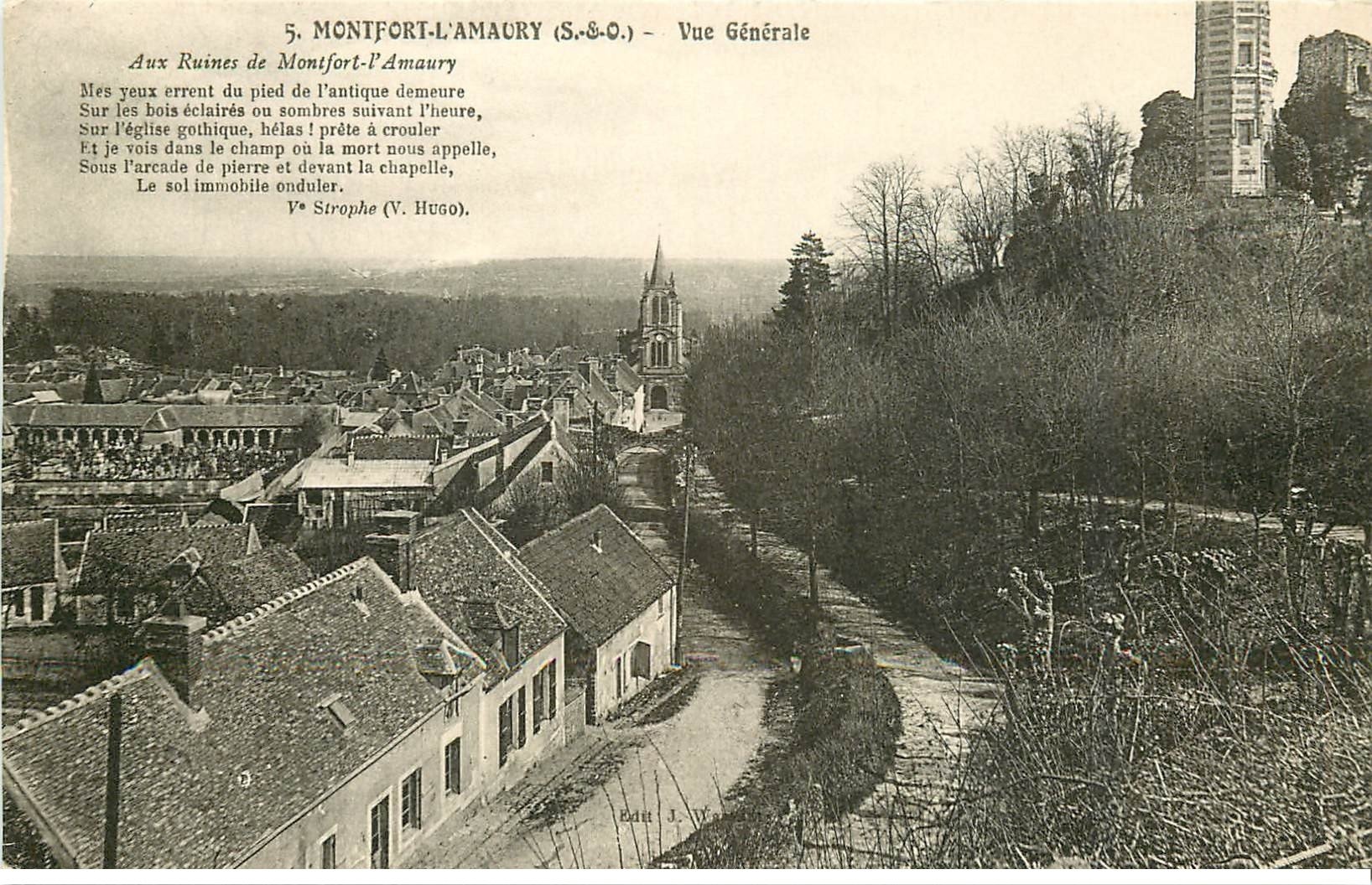 carte postale ancienne 78 MONTFORT-L'AMAURY. Vue générale