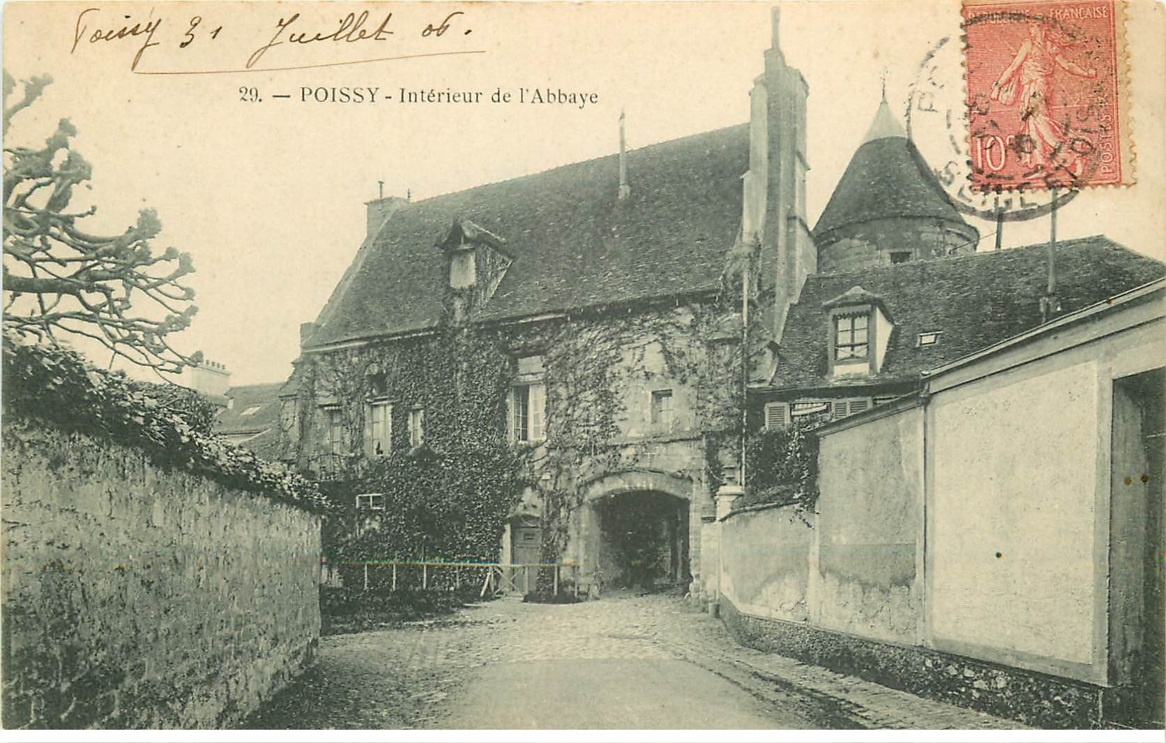 carte postale ancienne 78 POISSY. Intérieur Abbaye 1906