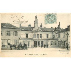 carte postale ancienne 78 POISSY. La Mairie 1905 avec Fiacre