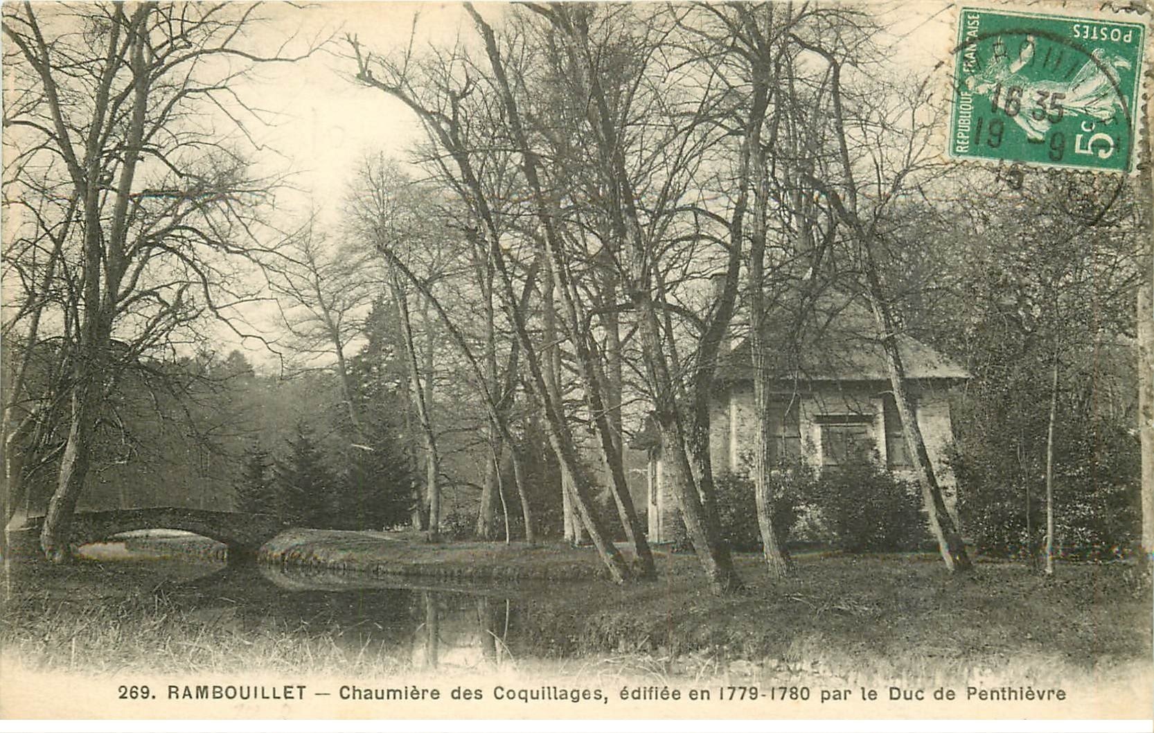 carte postale ancienne 78 RAMBOUILLET. Chaumière des Coquillages 1915