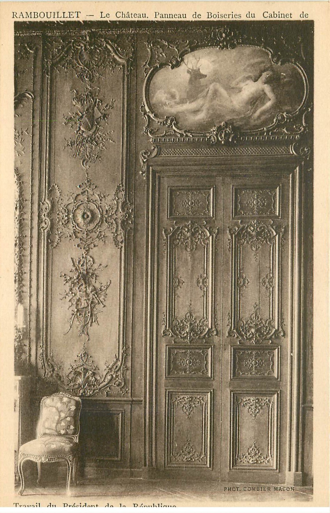 carte postale ancienne 78 RAMBOUILLET. Le Château Boiseries Cabinet Travail du Président