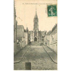 carte postale ancienne 78 RAMBOUILLET. Eglise Rue de la République 1908