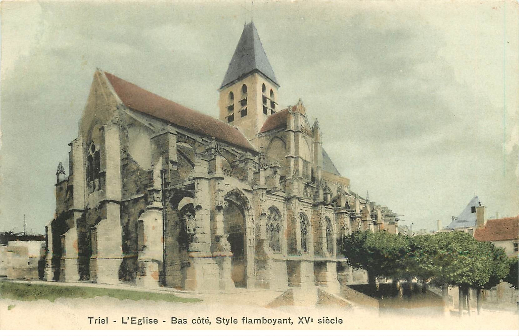 carte postale ancienne 78 TRIEL. L'Eglise 1905