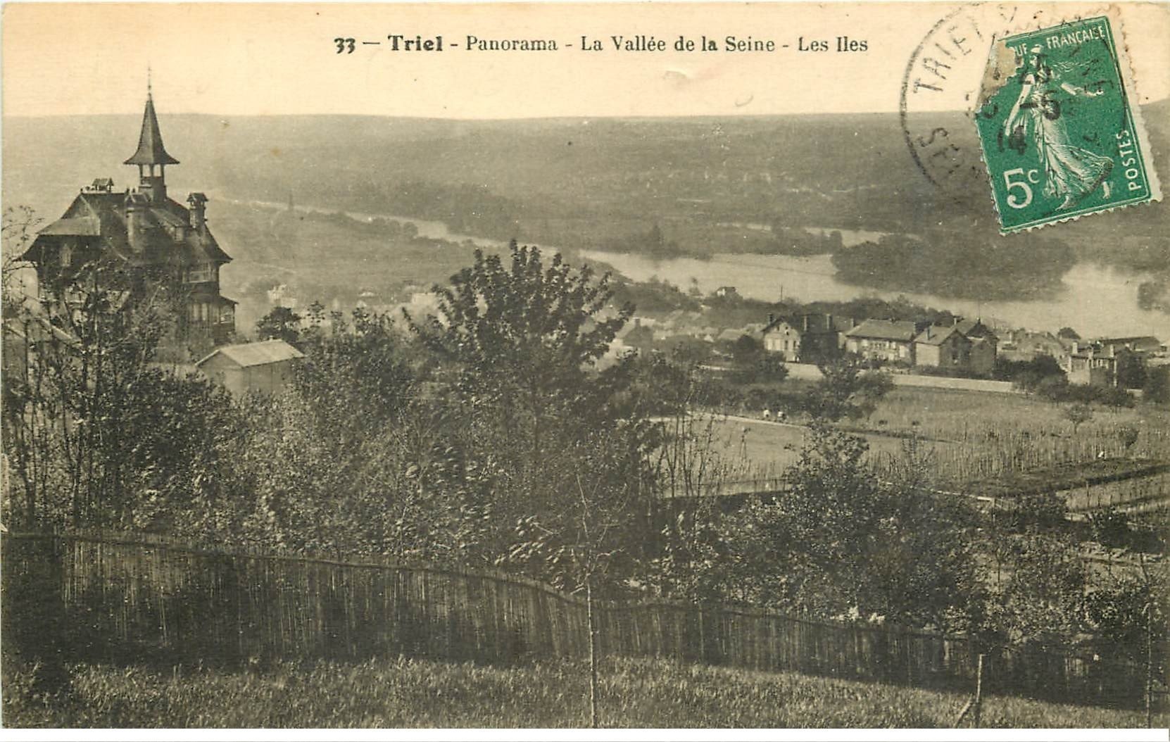 carte postale ancienne 78 TRIEL. Vallée de la Seine les Iles 1914