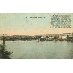 carte postale ancienne 78 TRIEL. Le Pont suspendu 1905