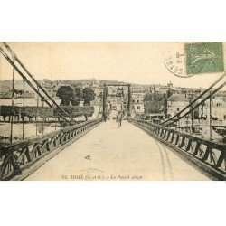 carte postale ancienne 78 TRIEL. Le Pont à péage