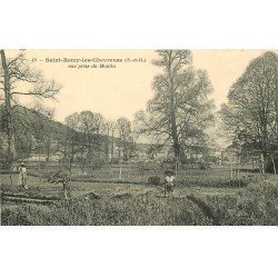 carte postale ancienne 78 SAINT-REMY-LES- CHEVREUSE. Vue prise du Moulin avec Jardiniers