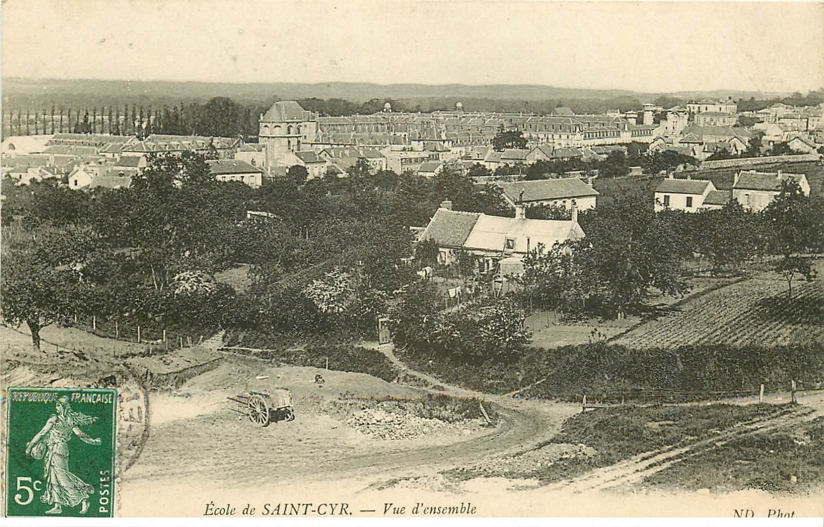 carte postale ancienne 78 ECOLE MILITAIRE DE SAINT-CYR. Vue d'ensemble 1908
