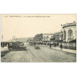 carte postale ancienne 14 DEAUVILLE. Casino Boulevard de la Mer belles voitures