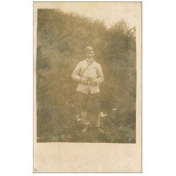 carte postale ancienne 02 GLENNES 1915. Carte Photo d'un Soldat Militaire