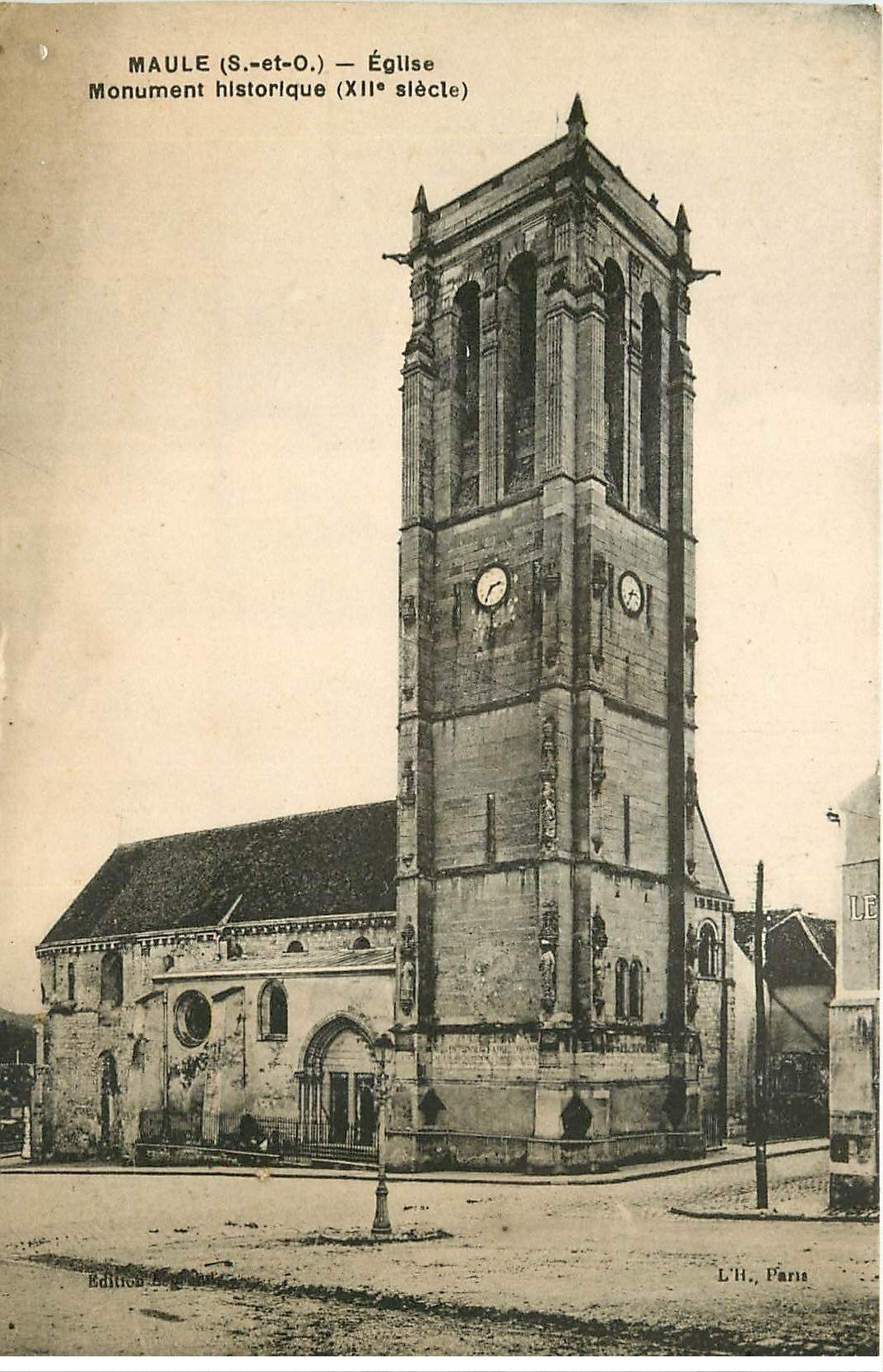carte postale ancienne 78 MAULE. L'Eglise 1924
