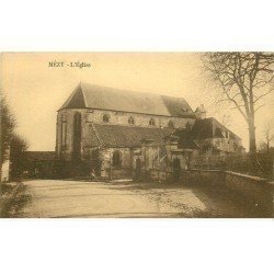 carte postale ancienne 78 MEZY. L'Eglise avec Cycliste