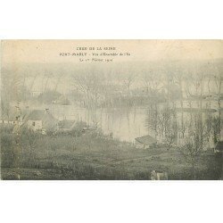 carte postale ancienne 78 PORT-MARLY. L'Ile sous la crue de la Seine de 1910. Potage Maggi