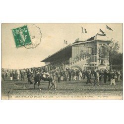 carte postale ancienne 14 DEAUVILLE. Les Tribunes du Champ de Courses. Chevaux et Jockeys. Hippodrome Sports équestres