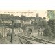carte postale ancienne 78 MEULAN. Tunnel et Clocher 1907