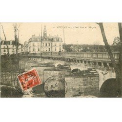 carte postale ancienne 78 MEULAN. Le Petit Pont et l'Hospice 1917