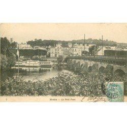 carte postale ancienne 78 MEULAN. Le Petit Pont 1904