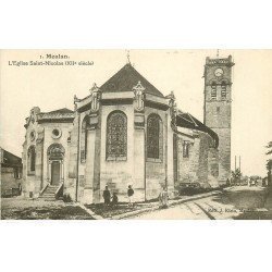 carte postale ancienne 78 MEULAN. Eglise Saint-Nicolas animée